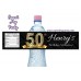 50th Birthday water bottle labels,Gold Diamond personalized water bottle labels,(2ab)